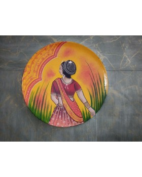 Wooden Wall Decor Plate - Yellow Wooden Wall Decor Plate - Yellow